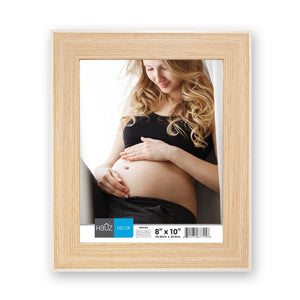 Hauz FRM7456 - 8x10 Cadre de Photo Style Bois Pâle Avec Bordure Blanche - Simple Boutique