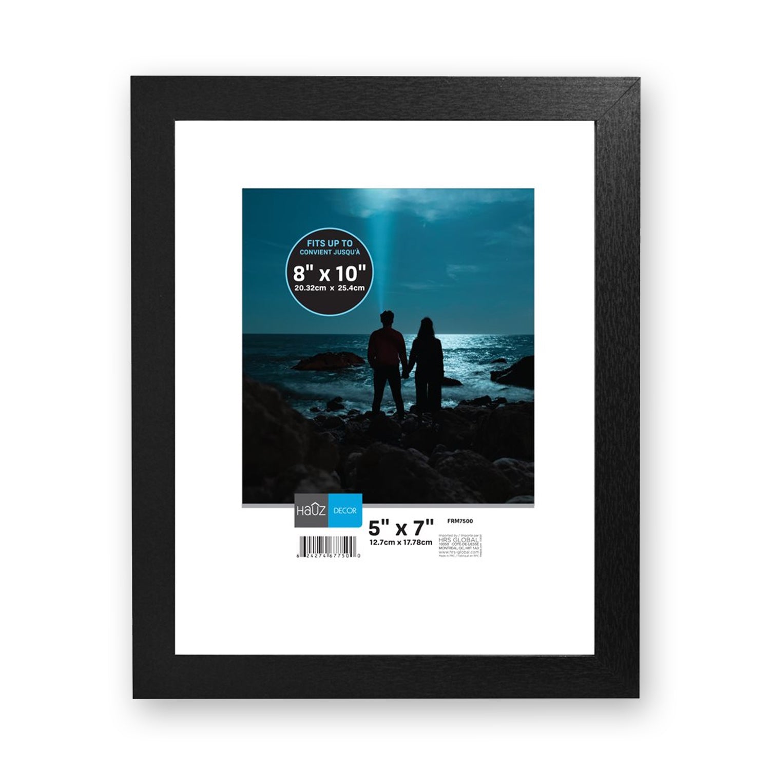 Hauz FRM7500 - 8x10 ou 5x7 Cadre de Photo Flottant & Bordure Noire - Simple Boutique