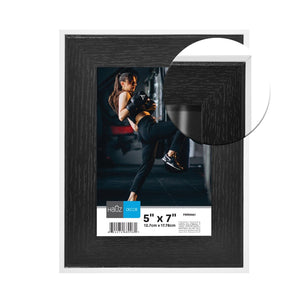 Hauz FRM9961 - 5x7 Cadre de Photo Noir Style Bois Avec Bordure Blanche - Simple Boutique