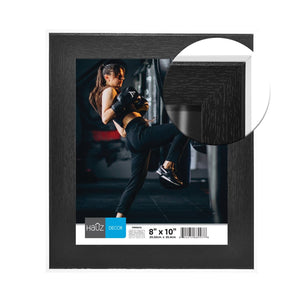 Hauz FRM9978 - 8x10 Cadre de Photo Noir Style Bois Avec Bordure Blanche - Simple Boutique