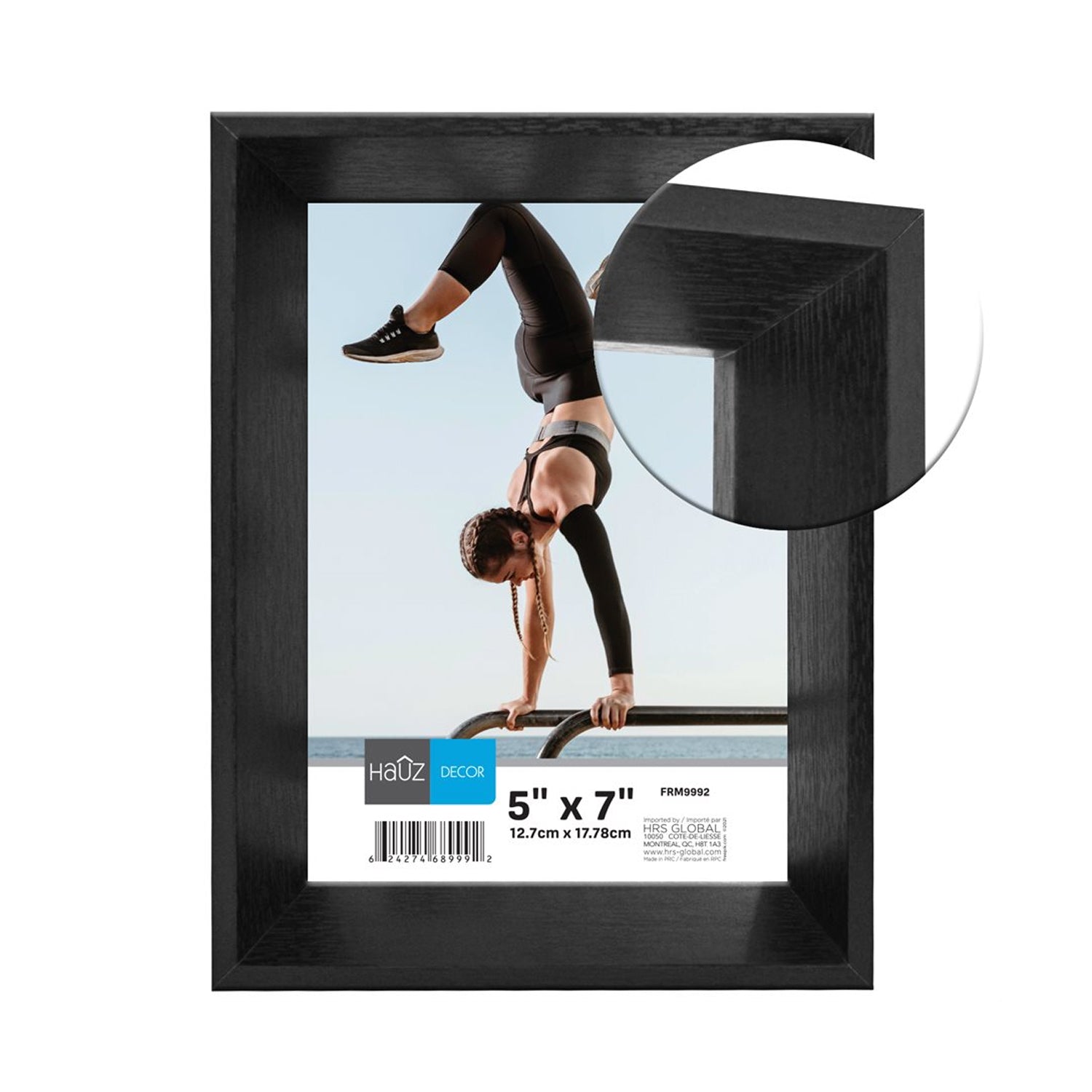 Hauz FRM9992 - 5x7 Cadre de Photo Style Boite Noir - Simple Boutique