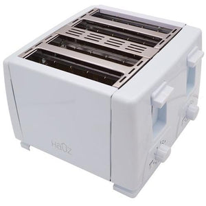 Hauz Grille-Pain 4 Tranches En Largeur 1300W Blanc - Simple Boutique