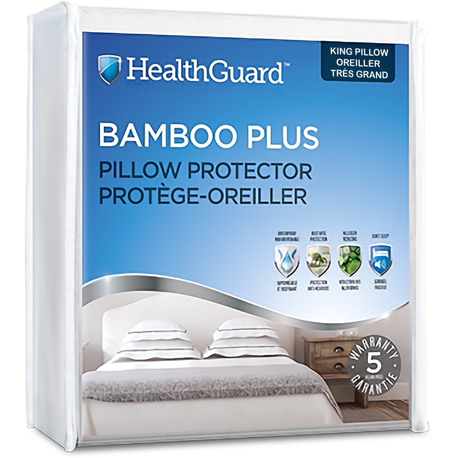 HealthGuard Bamboo Plus Protecteur d'Oreiller Imperméable Très Grand / King - Liquidation Vente Finale - Simple Boutique