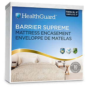 HealthGuard Barrier Supreme Enveloppe de Matelas 6 Côtés Imperméables Simple Extra Long 9" - Liquidation Vente Finale - Simple Boutique
