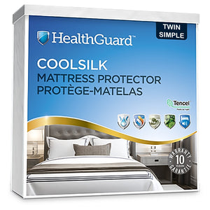 HealthGuard Coolsilk 5 Sided Tencel Jersey Protecteur de Matelas Imperméable Simple - Liquidation Vente Finale - Simple Boutique
