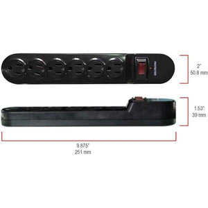 Hyper Tough - Protecteur de Surtension à 6 Prises, 900 Joules, Câble de 6 Pieds, Noir - Simple Boutique