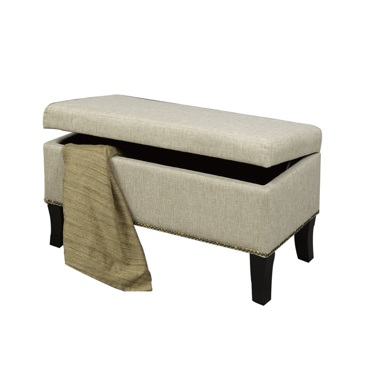 IFDC - Banc Rembourré avec Rangement, 32''x16''x18'', Tissus Beige - Simple Boutique