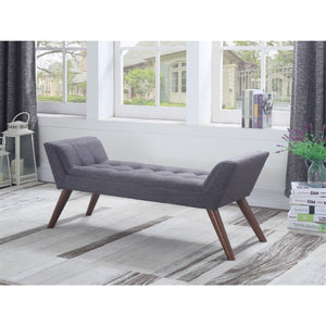 IFDC - Banc d'appoint Rembourré en Tissu, 50" x 18" x 22", Gris - Simple Boutique