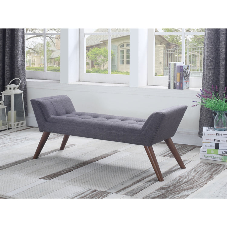 IFDC - Banc d'appoint Rembourré en Tissu, 50" x 18" x 22", Gris - Simple Boutique