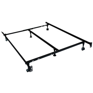 IFDC - Base de lit en métal robuste avec roulettes pour Lit Simple, Double ou Queen Largeur Ajustable 39", 54", 60" - Simple Boutique