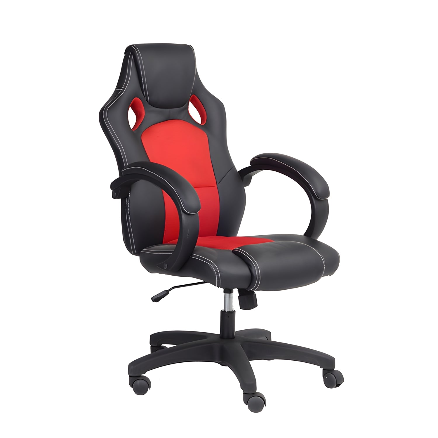 IFDC - Chaise de Bureau sur Roulettes, Hauteur Variable de 41'' à 45'', Noir et Rouge - Simple Boutique