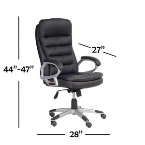 IFDC - Chaise de Bureau sur Roulettes, Hauteur Variable de 44'' à 47'', Noir - Simple Boutique