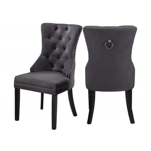 IFDC - Chaises de Salle à Manger en Velour, 21'' x 23'' x 40'', Ensemble de 2, Gris - Simple Boutique