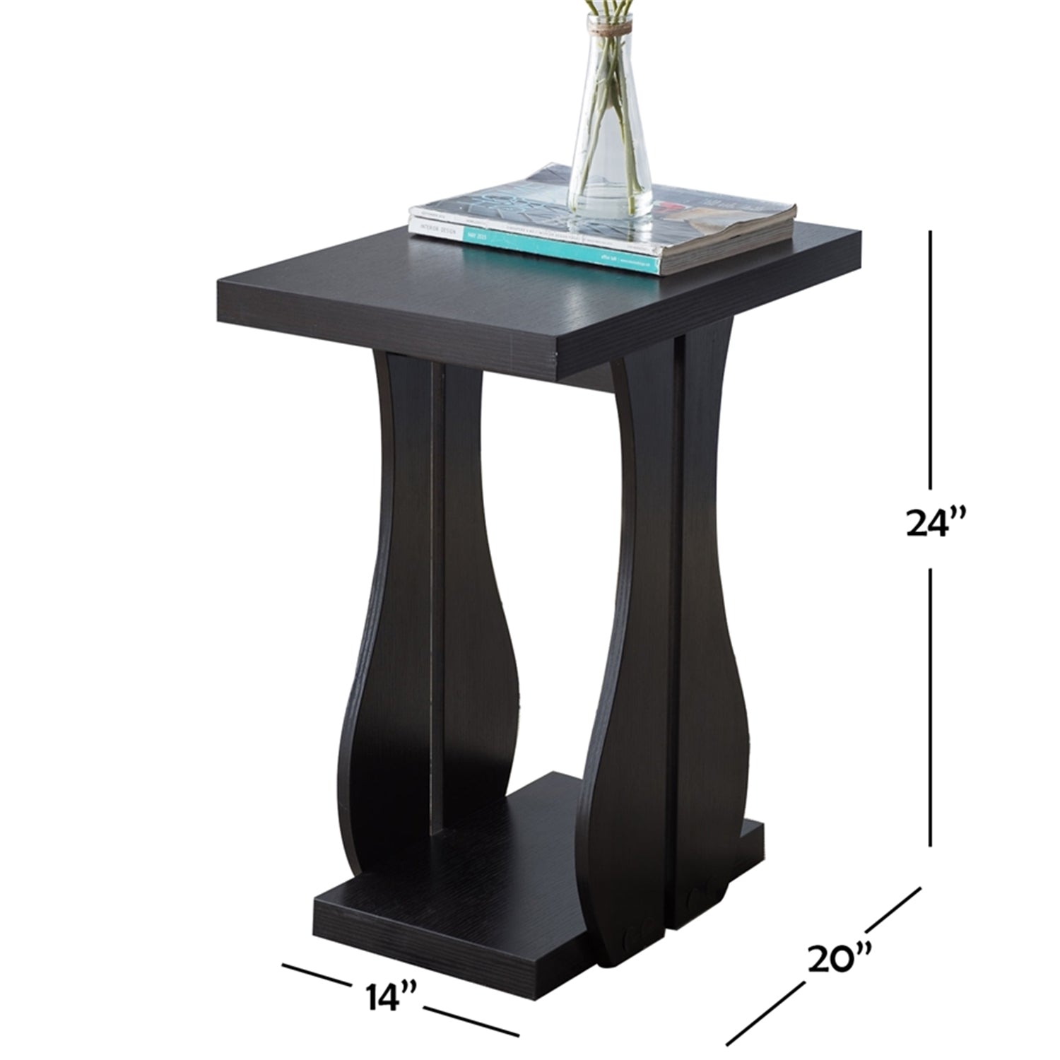 IFDC - Table d'appoint, 14'' x 20'' x 24'', Couleur Espresso - Simple Boutique