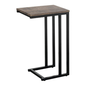IFDC - Table d'appoint avec Pied en Métal, 15'' x 12'' x 24'', Motif de Bois - Simple Boutique