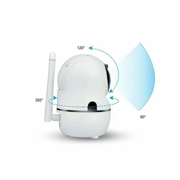 IP-Buddy 90869 Caméra IP avec Suivi de Mouvement, Wi-Fi, Carte SD, Infrarouge, 2 MP, 1080P, Stockage en Ligne, Rotation 355 Degrée, pour l'intérieur, Blanc - Simple Boutique