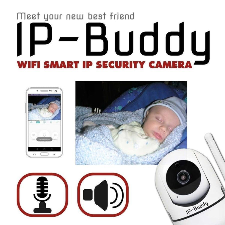 IP-Buddy 90869 Caméra IP avec Suivi de Mouvement, Wi-Fi, Carte SD, Infrarouge, 2 MP, 1080P, Stockage en Ligne, Rotation 355 Degrée, pour l'intérieur, Blanc - Simple Boutique