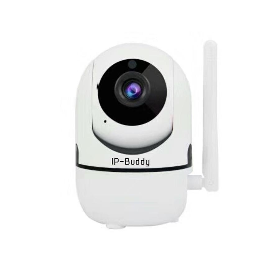 IP-Buddy 90869 Caméra IP avec Suivi de Mouvement, Wi-Fi, Carte SD, Infrarouge, 2 MP, 1080P, Stockage en Ligne, Rotation 355 Degrée, pour l'intérieur, Blanc - Simple Boutique