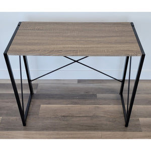 ITY International - Bureau D'écriture Pliable, 35.4" x 17.7"x29.1", Noir et Gris Taupe - Simple Boutique