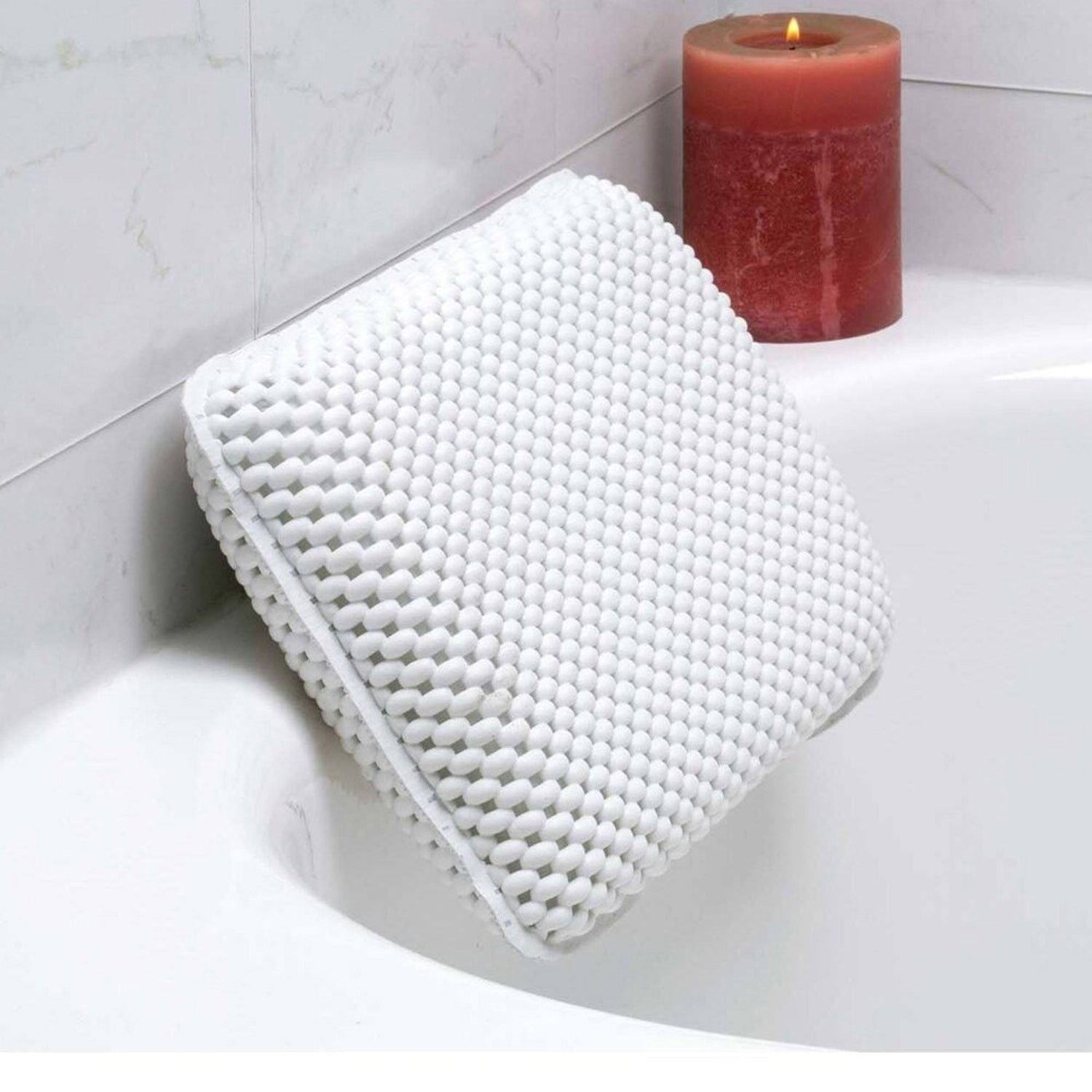 ITY International - Coussin pour le Bain,11" x 7" x 2.1", Blanc - Simple Boutique