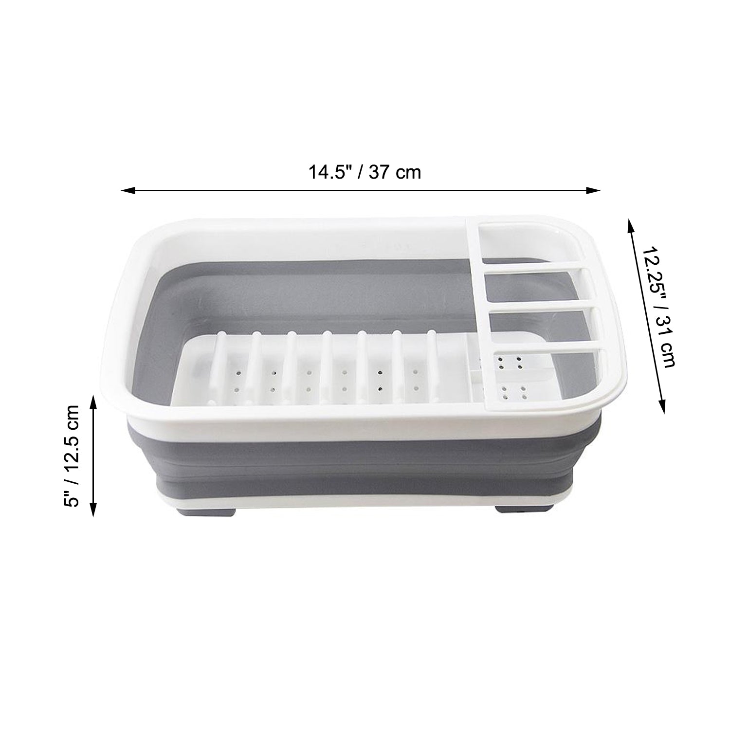 ITY International - Égouttoir à Vaisselle Pliable, 14.5" x 12.25" x 5", Gris - Simple Boutique
