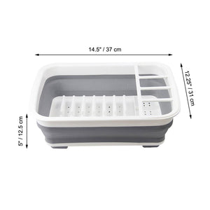 ITY International - Égouttoir à Vaisselle Pliable, 14.5" x 12.25" x 5", Gris - Simple Boutique