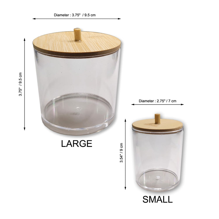 ITY International - Ensemble de 1 Grand et 2 Petits Pot de Rangement avec Couvercle en Bambou - Simple Boutique