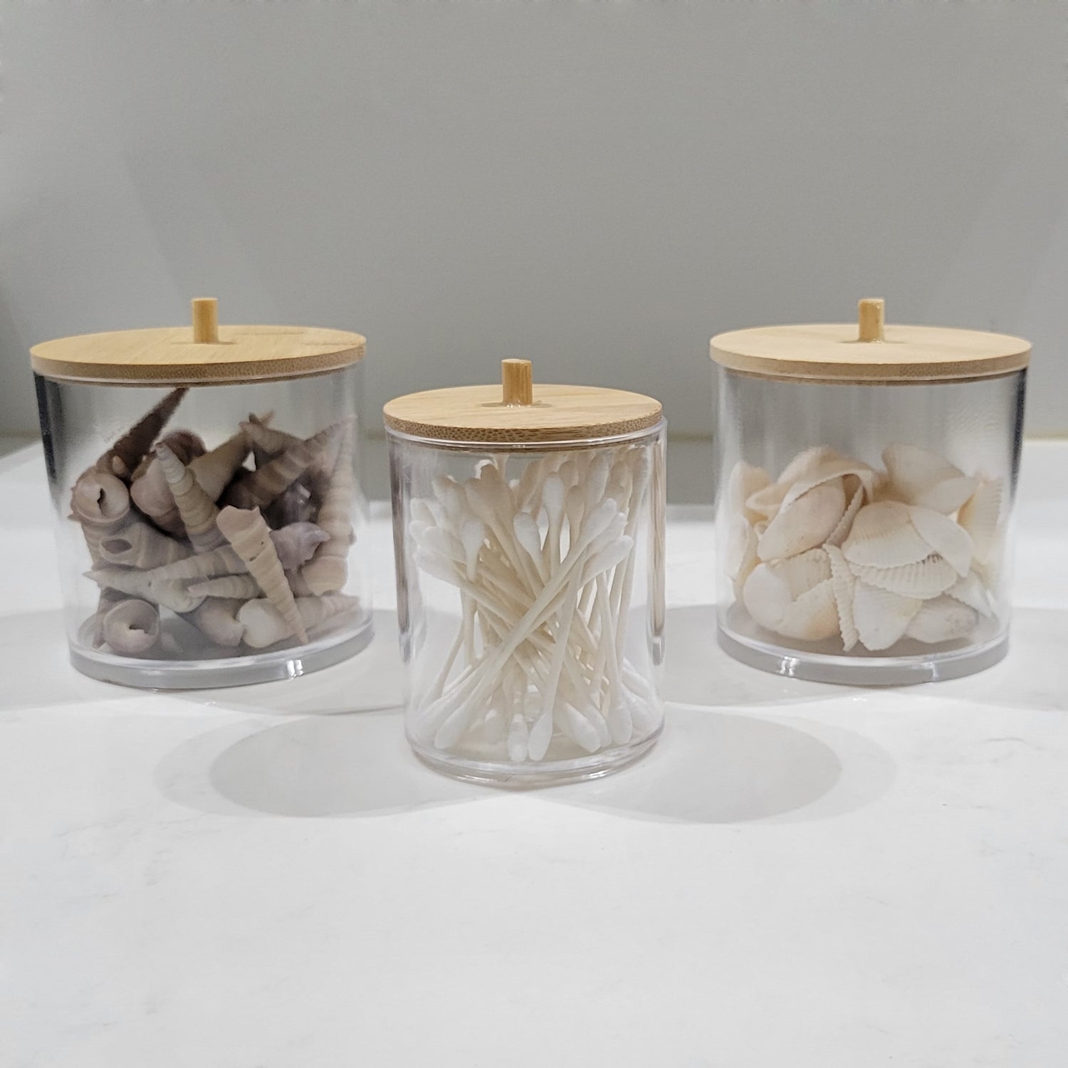 ITY International - Ensemble de 2 Grand et 1 Petits Pot de Rangement avec Couvercle en Bambou - Simple Boutique