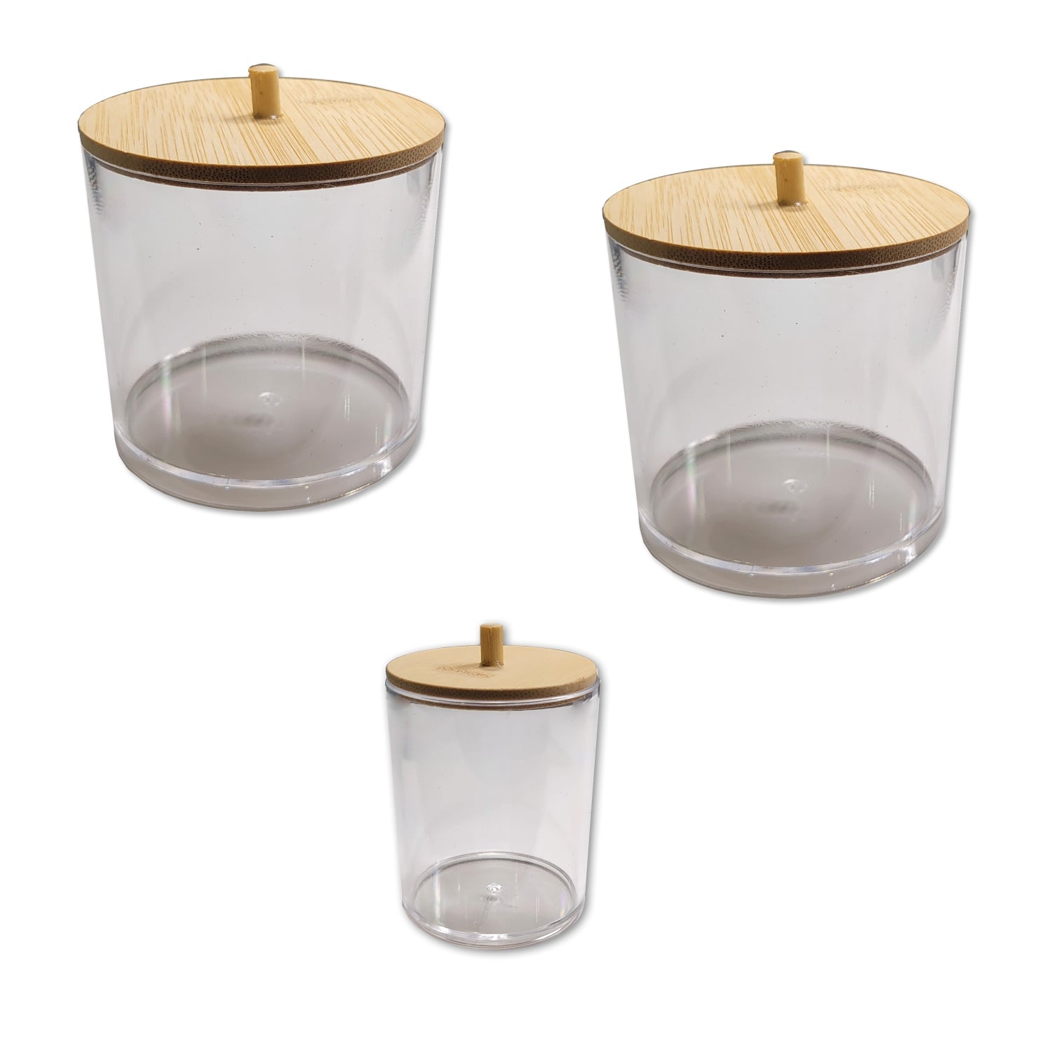 ITY International - Ensemble de 2 Grand et 1 Petits Pot de Rangement avec Couvercle en Bambou - Simple Boutique