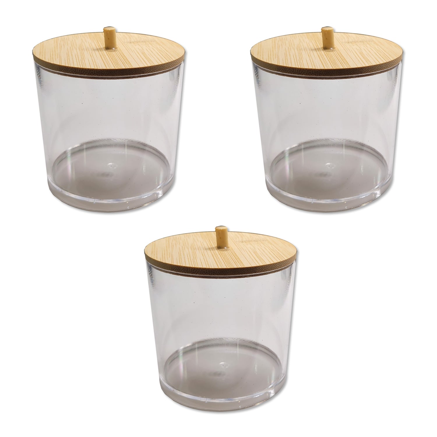 ITY International - Ensemble de 3 Grands Pots de Rangement avec Couvercle en Bambou - Simple Boutique