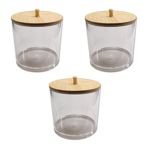 ITY International - Ensemble de 3 Grands Pots de Rangement avec Couvercle en Bambou - Simple Boutique