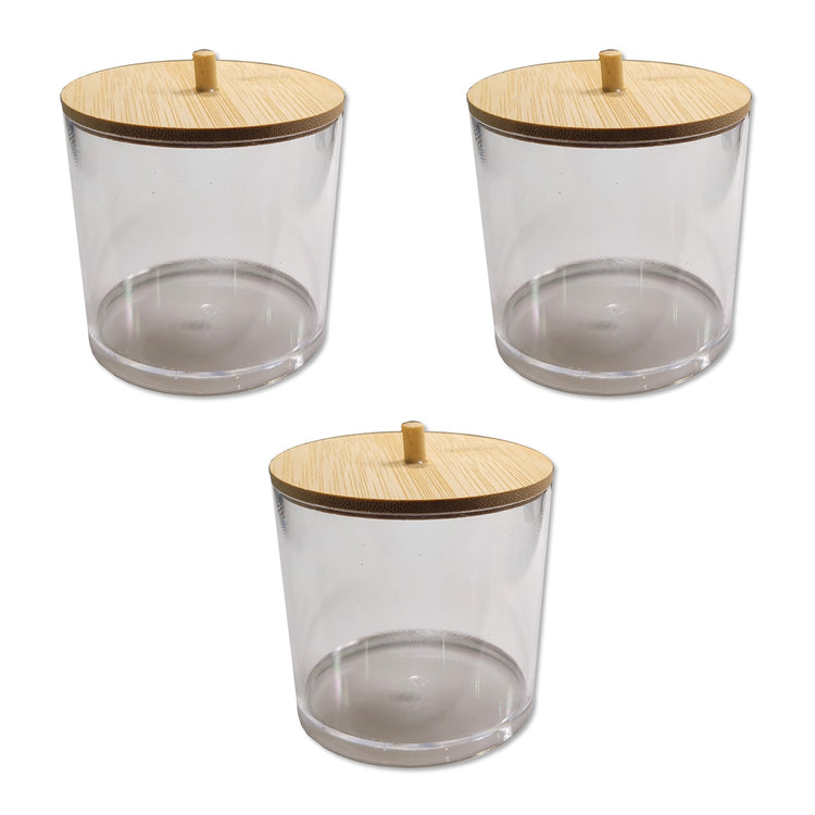 ITY International - Ensemble de 3 Grands Pots de Rangement avec Couvercle en Bambou - Simple Boutique