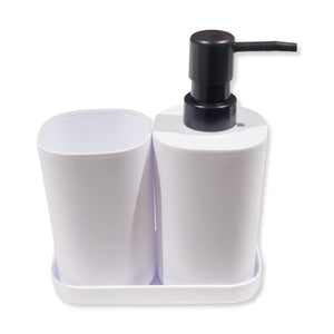 ITY International - Ensemble de 3 Morceaux d'accessoires pour Salle de Bain, Fabriqué en Plastique, Blanc - Simple Boutique