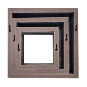 ITY International - Ensemble de 3 Tablettes En Bois Carré, Blanc - Simple Boutique