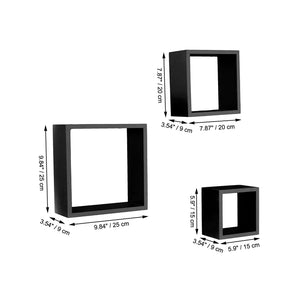 ITY International - Ensemble de 3 Tablettes En Bois Carré, Noir - Simple Boutique