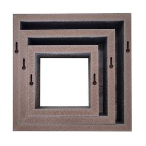 ITY International - Ensemble de 3 Tablettes En Bois Carré, Noir - Simple Boutique