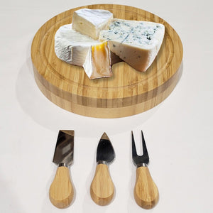 ITY International - Ensemble de Couteaux à Fromage avec Planche à Découper en Bambou - Simple Boutique