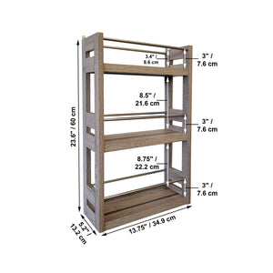 ITY International - Étagère Murale à 2 Étages en MDF, 23.6" x 13.75" x 5.2", Gris Taupe - Simple Boutique