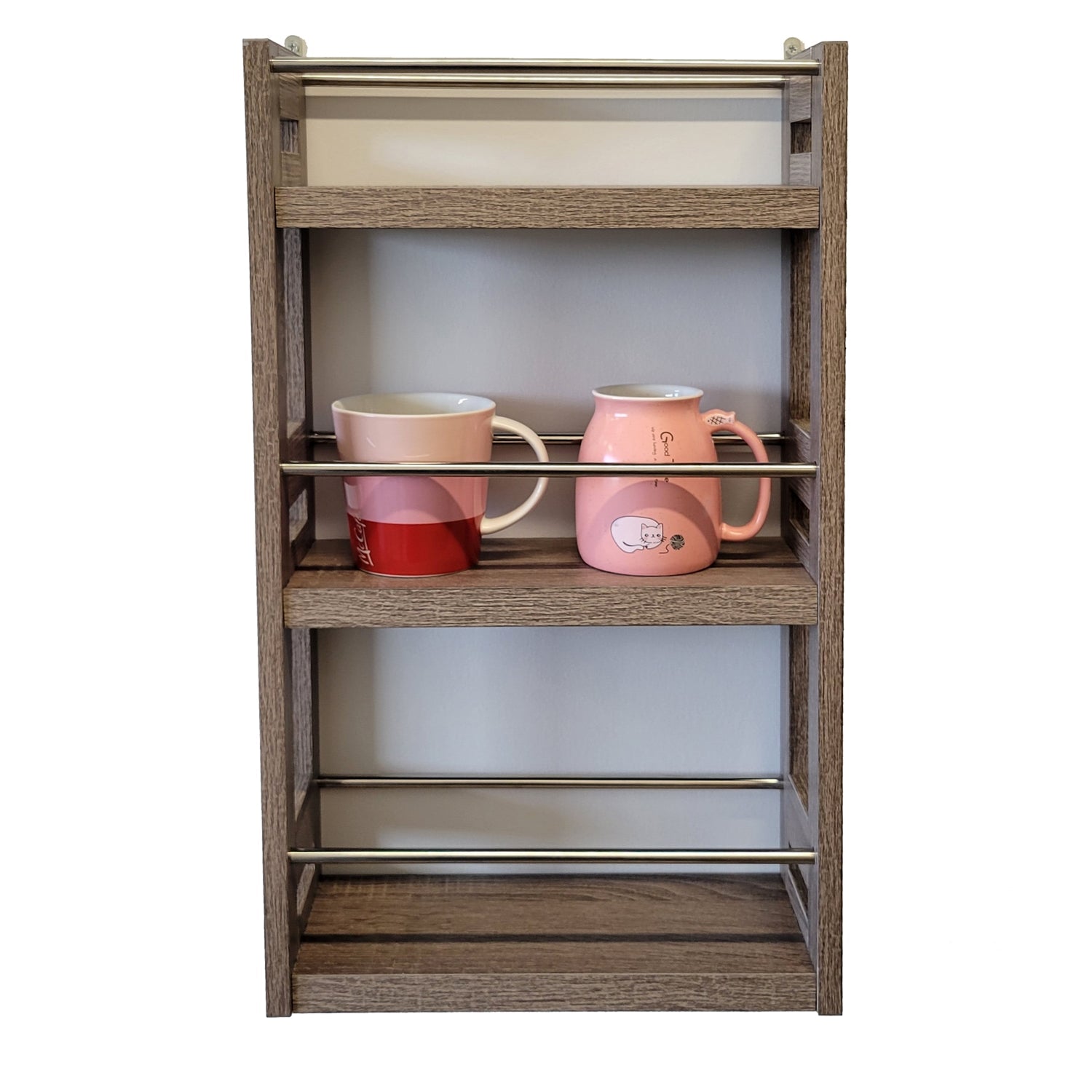 ITY International - Étagère Murale à 2 Étages en MDF, 23.6" x 13.75" x 5.2", Gris Taupe - Simple Boutique