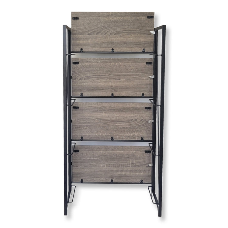 ITY International - Étagère Pliable à 4 Étages, 23.6" x37" x 11.8", Brun - Simple Boutique