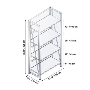 ITY International - Étagère Pliable à 4 Étages, 23.6" x37" x 11.8", Brun - Simple Boutique