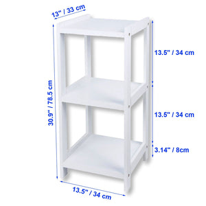 ITY International - Étagère à 3 Étages en MDF, 13.5" x 30.9" x 13", Blanc - Simple Boutique