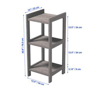 ITY International - Étagère à 3 Étages en MDF, 13.5" x 30.9" x 13", Gris Taupe - Simple Boutique