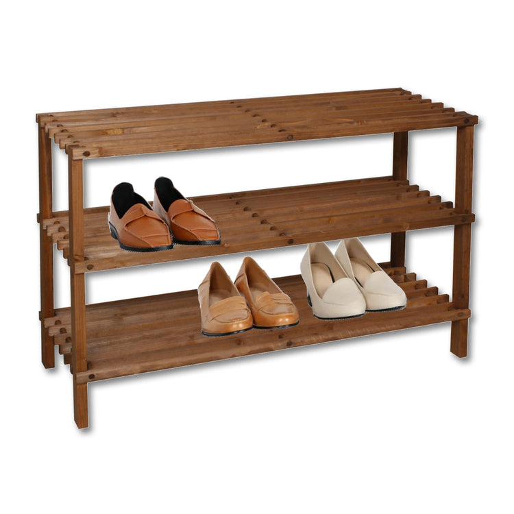 ITY International - Étagère à Chaussures en Bois à 3 Étages, 29"x10.4"x19", Brun - Simple Boutique