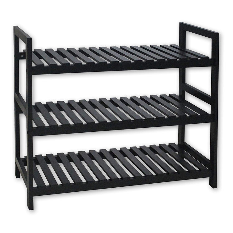 ITY International - Étagère à Chaussures en MDF à 3 Étages, 27.5"x10.94"x24.6", Noir - Simple Boutique