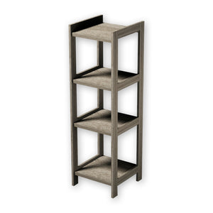 ITY International - Étagère en MDF à 4 Tablettes, 13.4"x13"x43.3", Gris Taupe - Simple Boutique