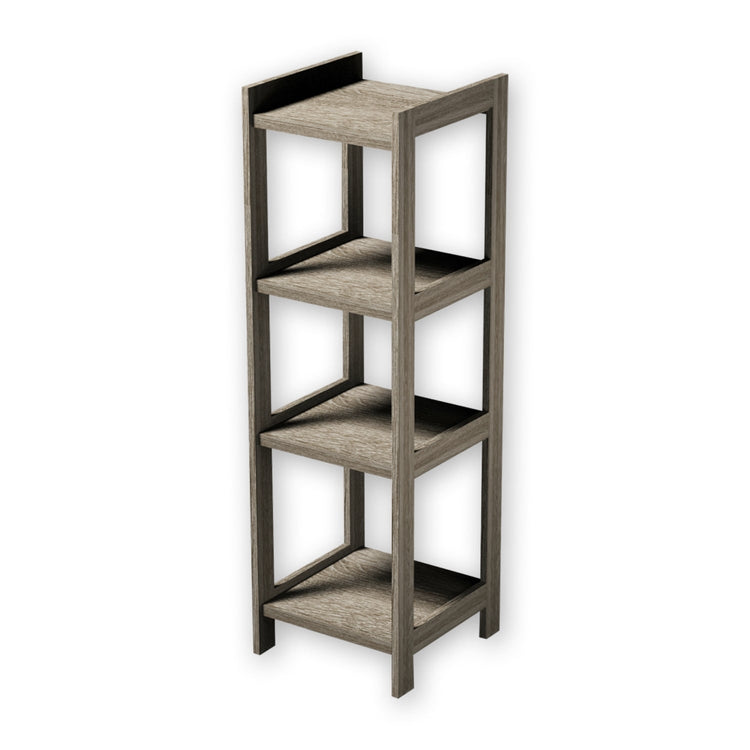 ITY International - Étagère en MDF à 4 Tablettes, 13.4"x13"x43.3", Gris Taupe - Simple Boutique