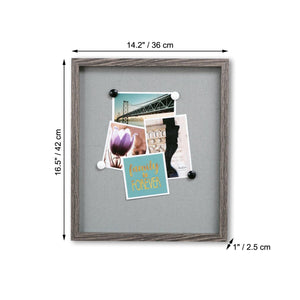 ITY International - Grand Cardre Rectangulaire avec Aimants, 14.2" x 16.5" x 1", Gris - Simple Boutique