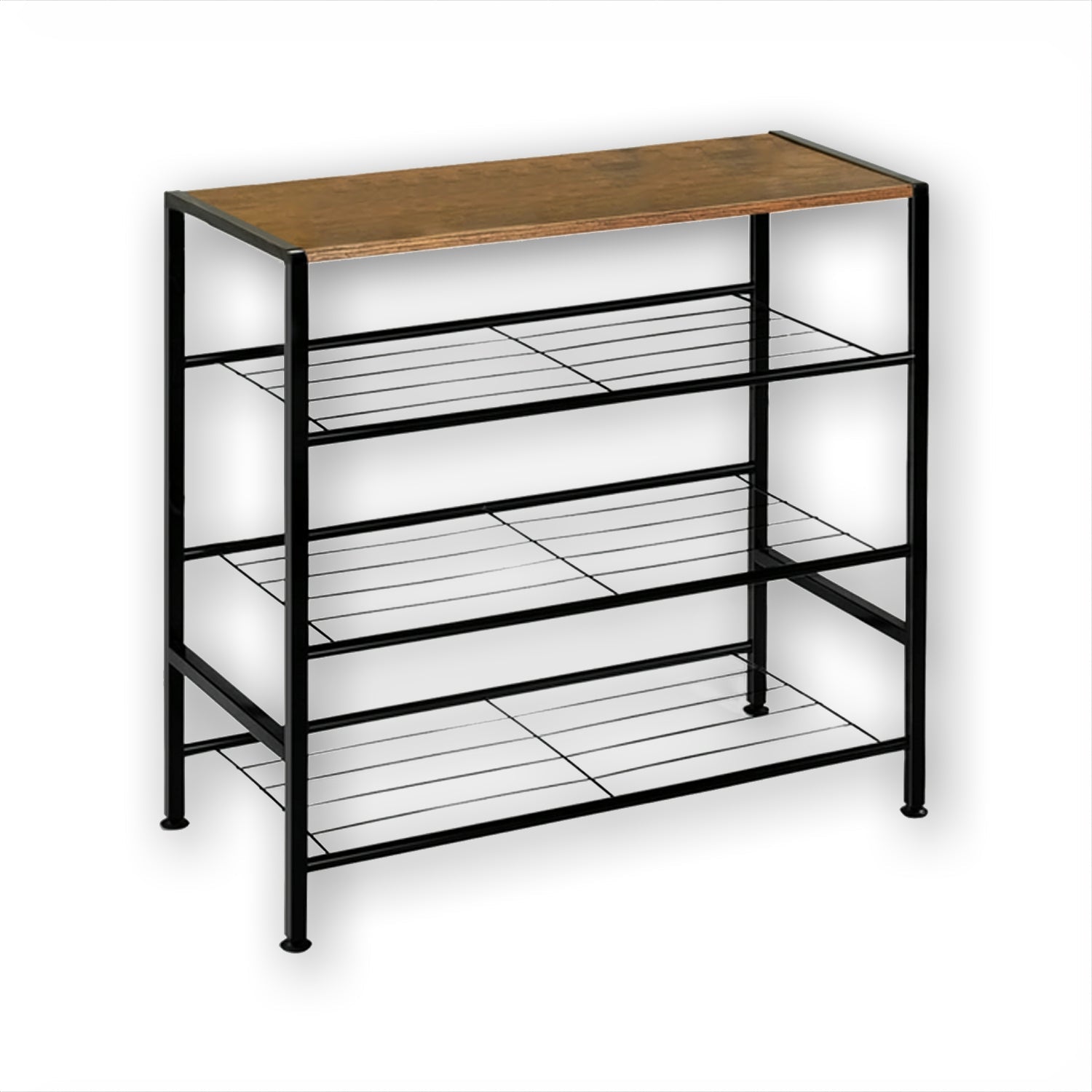 ITY International - Meuble d'entrée avec Rangement pour Chaussure, 23.75" x 11.75" x 23.75" , Motif de Bois - Simple Boutique