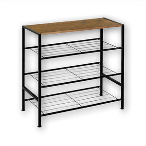 ITY International - Meuble d'entrée avec Rangement pour Chaussure, 23.75" x 11.75" x 23.75" , Motif de Bois - Simple Boutique